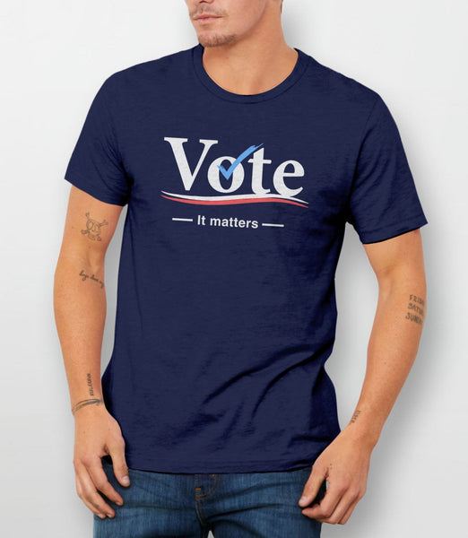 Vote Tshirt for Women, Navy Blue Unisex XS by BootsTees