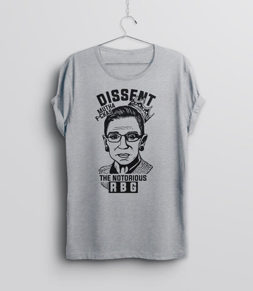 Notorious RBG Shirt, Heather Grey Unisex S by BootsTees