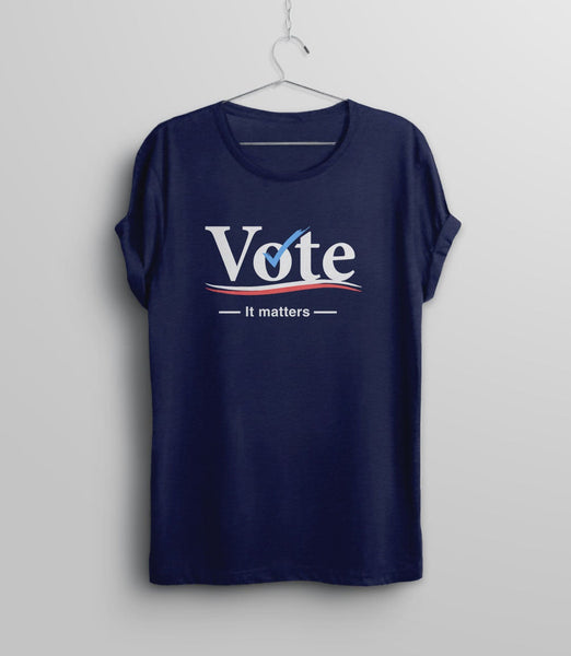 Vote Tshirt for Women, Navy Blue Unisex XS by BootsTees