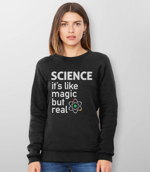 Science Sweatshirt, Black Unisex Hoodie S by BootsTees