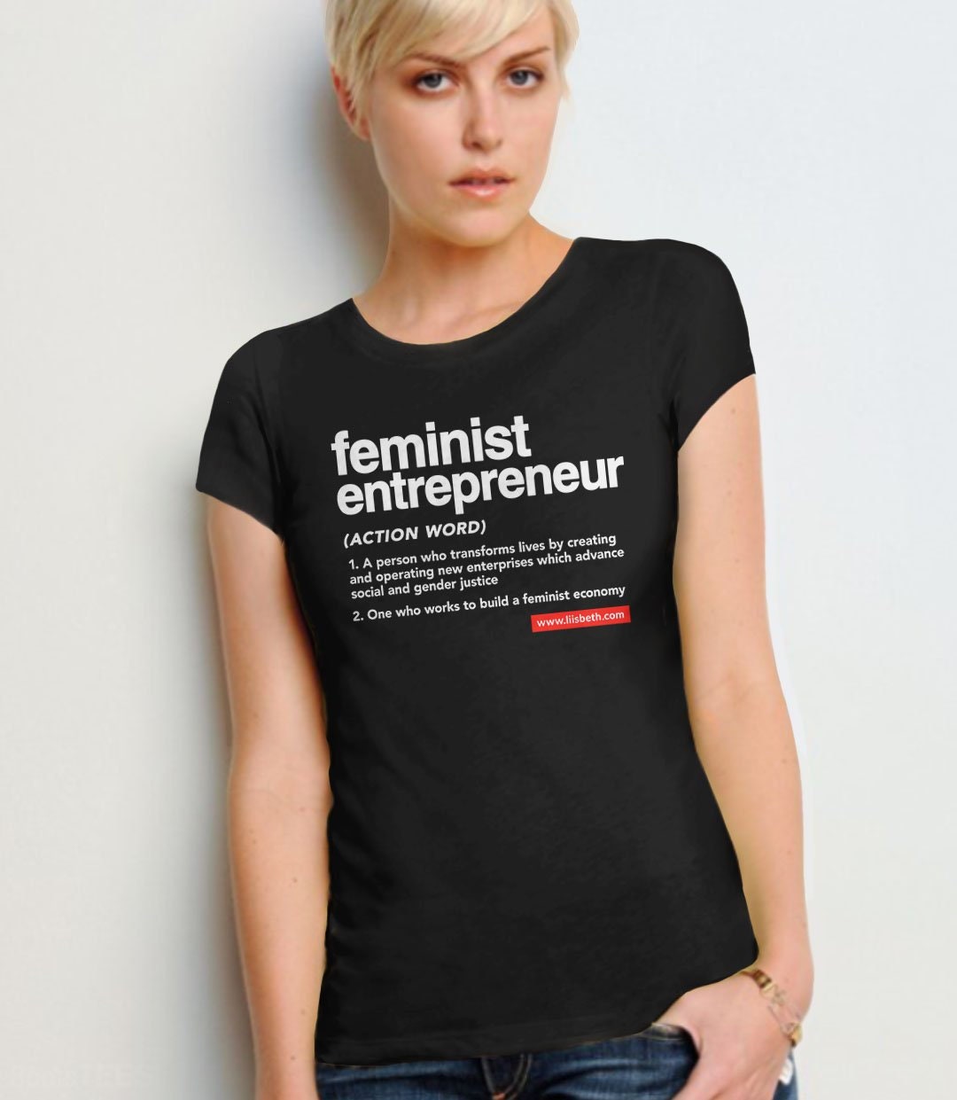LiisBeth Feminist Entrepreneur T-Shirt for Women, Black Unisex XS by BootsTees