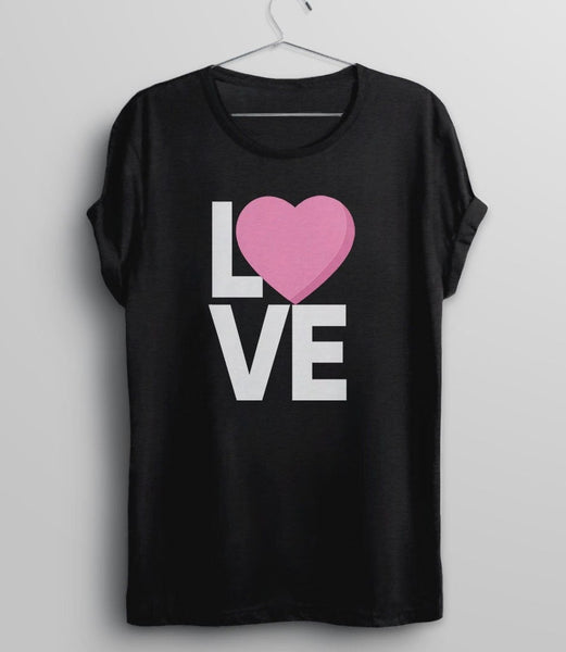 Love Graphic Tee | Womens Valentines Day Shirt, Black Unisex XS by BootsTees
