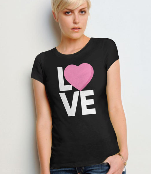 Love Graphic Tee | Womens Valentines Day Shirt, Black Unisex XS by BootsTees