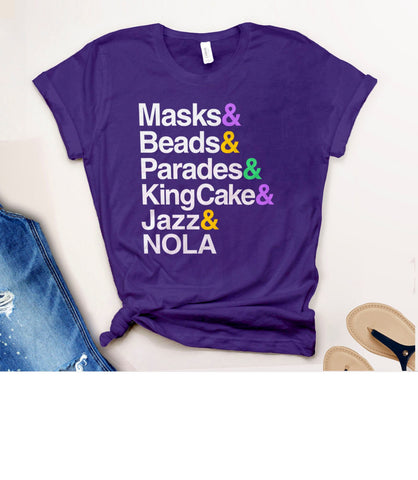 Mardi Gras Tshirt | Women Men Kids or Adult Mardi Gras Shirt, Black Unisex S by BootsTees