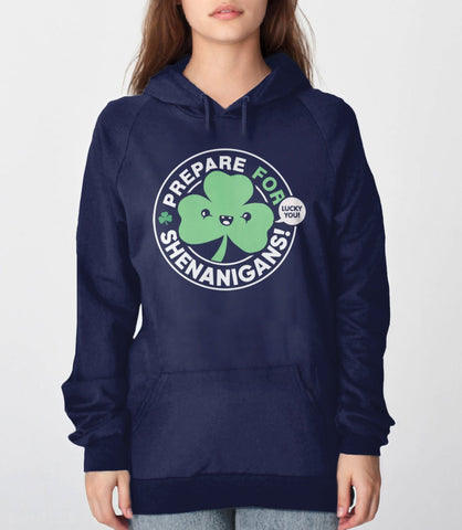 Shenanigans Hoodie | St Patricks Day sweatshirt, Black Unisex Hoodie S by BootsTees