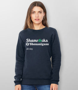 Shamrocks and Shenanigans Sweater or Hoodie | St Pattys Day Sweatshirt, Black Unisex Hoodie S by BootsTees