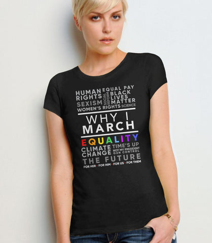 Why I March Shirt | Protest T Shirt, Black Unisex S by BootsTees