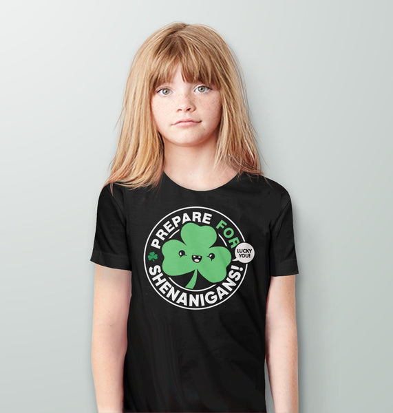 Kids St Patricks Day Shirt | Boy or Girl St Pattys Day Tee, Black Kids XS (4/5) by BootsTees