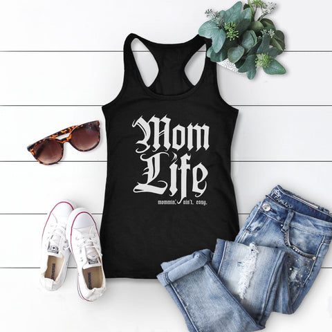 Mom Life Tank Top for Women, Black Unisex Tank S by BootsTees