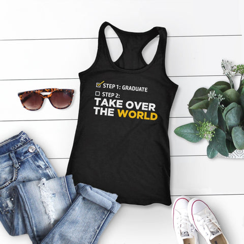 Graduation Tank Top, Black Unisex Tank S by BootsTees