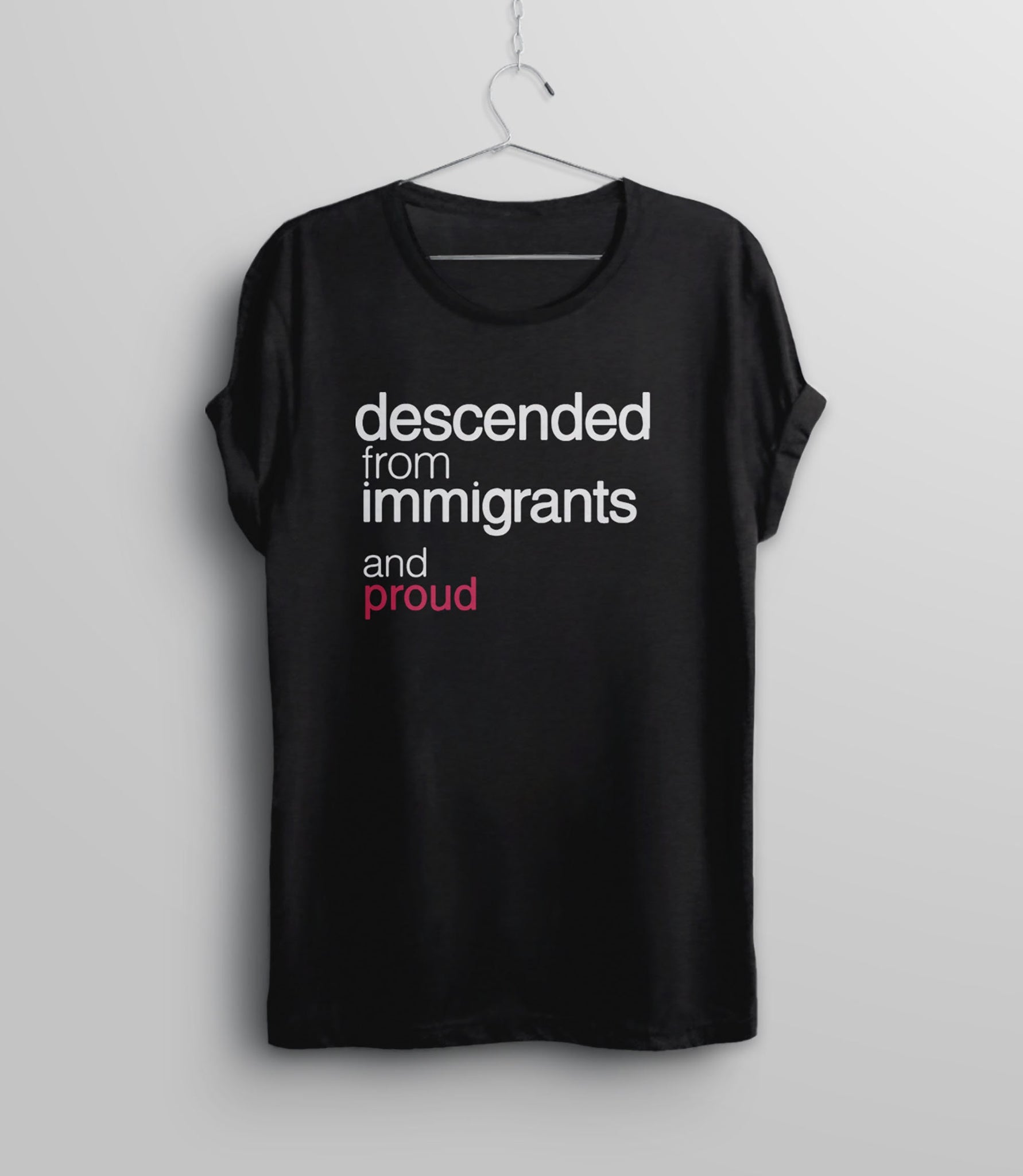 Descended from Immigrants Shirt | anti trump tshirt, Black Unisex S by BootsTees