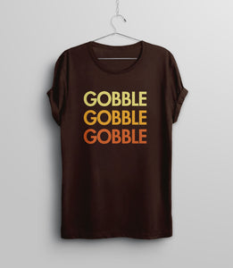 Thanksgiving Graphic Tee | Women Men Kids Gobble Gobble Gobble T-Shirt, Black Unisex XS by BootsTees
