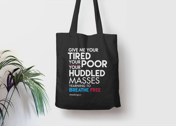 Pro Immigrant Quote Tote Bag, Tote Bag Black by BootsTees