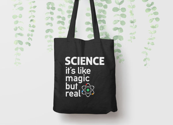Science Tote Bag, Tote Bag Black by BootsTees