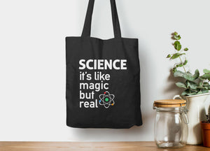 Science Tote Bag, Tote Bag Black by BootsTees