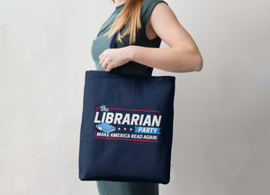 Librarian Gift for Reader Tote Bag | reading gift for English teacher tote bag, Tote Bag Navy Blue by BootsTees