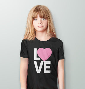 Love Shirt for Toddler Baby or Kids | Valentine's Day Tee, Black Toddler 2T by BootsTees