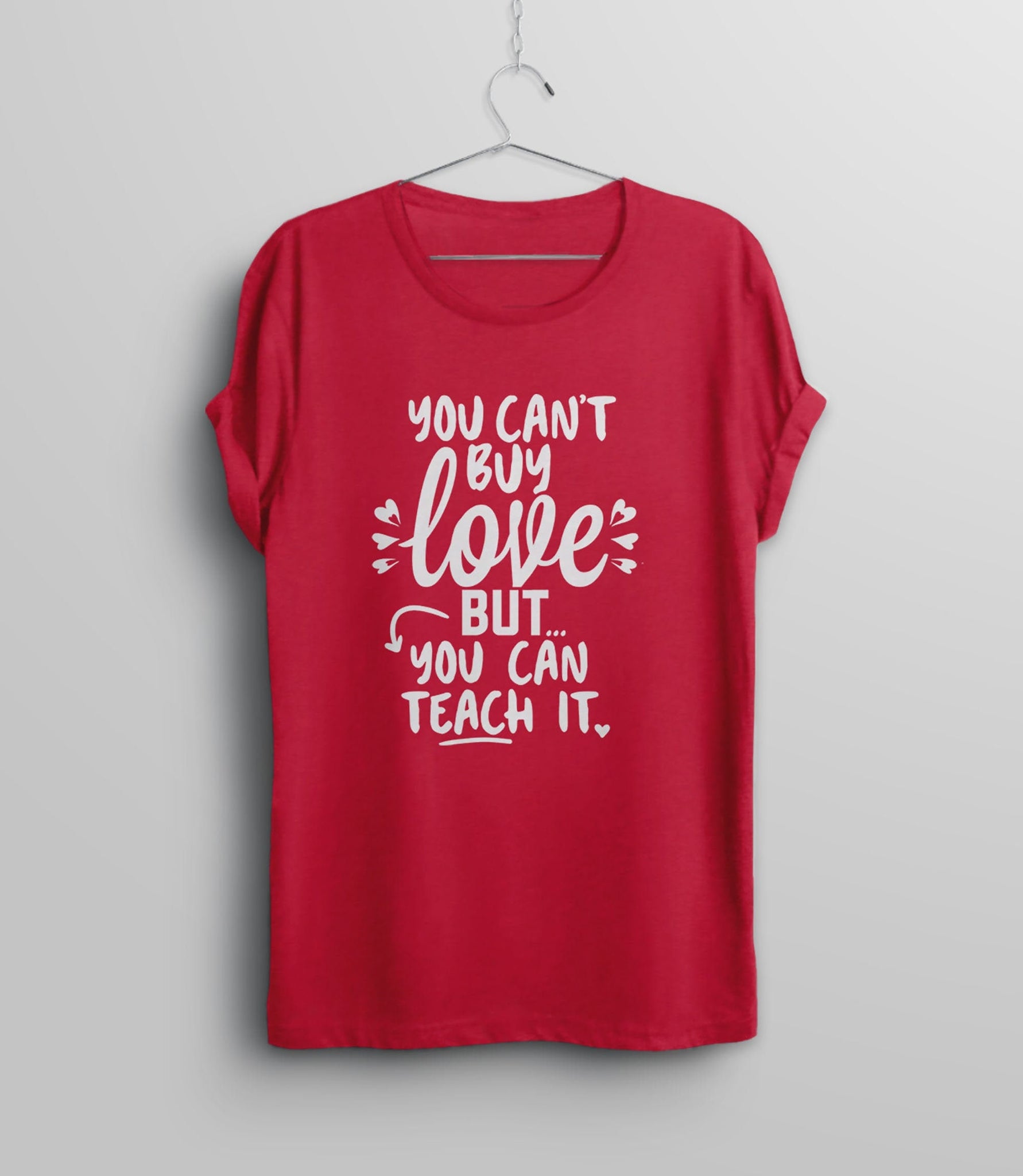 Valentines Day Teacher Shirt | Love Tshirt for teacher, Red Unisex XS by BootsTees