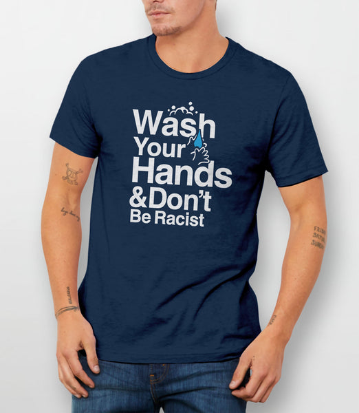 Wash Your Hands Shirt for Women, Navy Blue Unisex XS by BootsTees