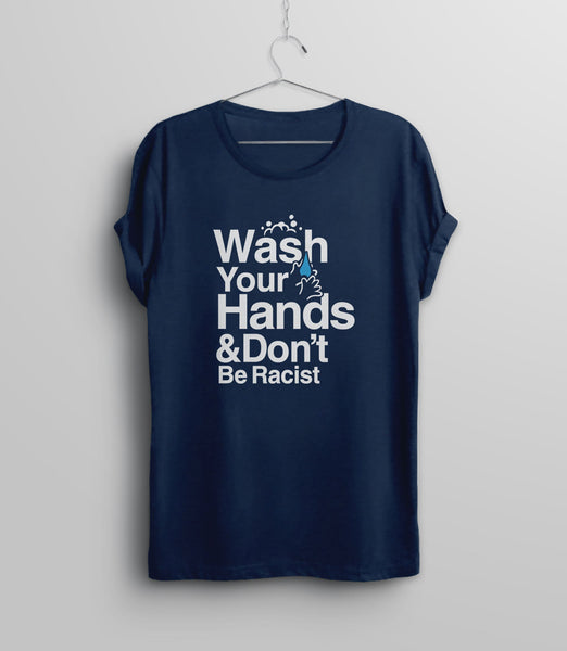 Wash Your Hands Shirt for Women, Navy Blue Unisex XS by BootsTees