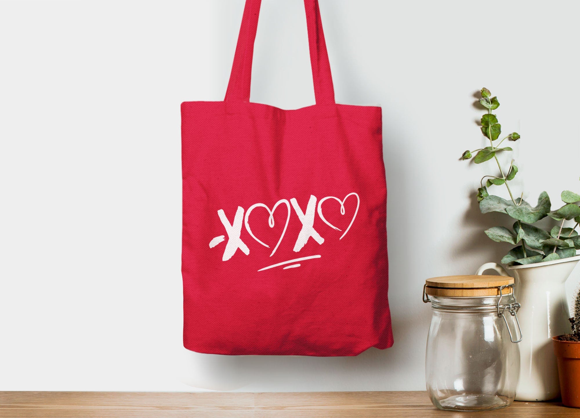 Valentine's Day Bag for Girls, Tote Bag Red by BootsTees
