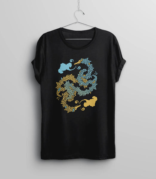 Chinese Dragon Shirt, Black Unisex S by BootsTees