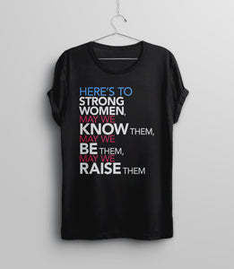 Feminist Graphic Tee Shirt with Strong Women Quote, Black Unisex XS by BootsTees