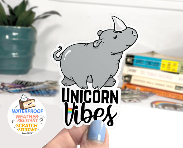 Unicorn Vibes Rhino Sticker