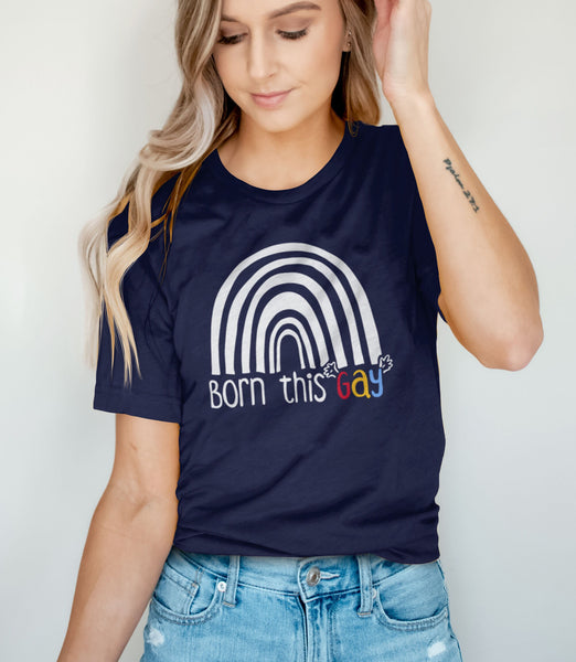Born This Gay Shirt | LGBT T Shirt for gay pride, Black Unisex XS by BootsTees