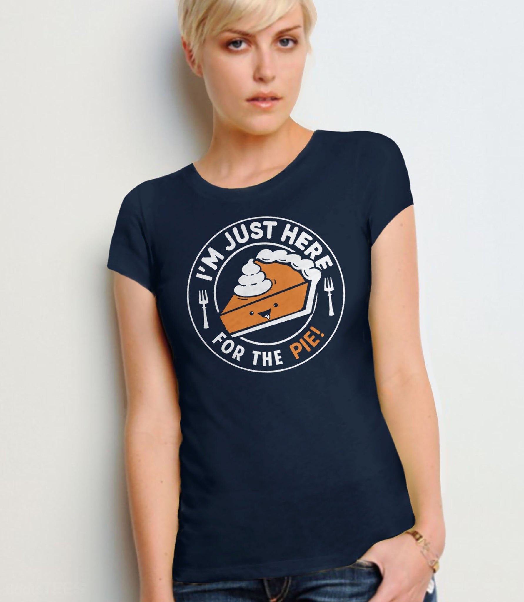 I'm Just Here for the Pie Shirt, Black Unisex XS by BootsTees