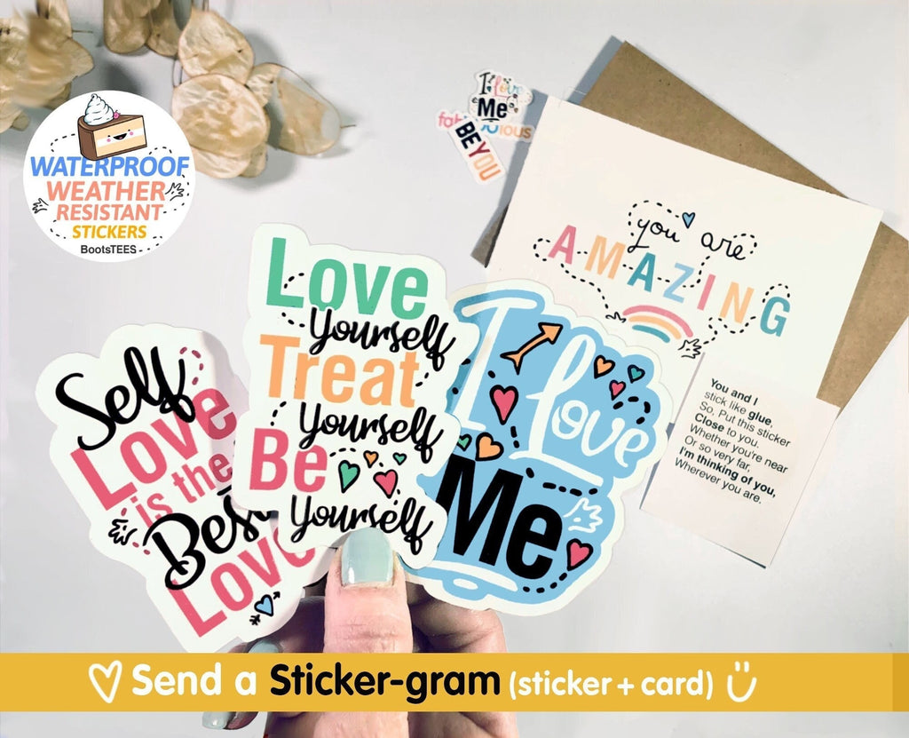 Self Care Sticker Set (3 Stickers + Card and Poem) – BootsTees