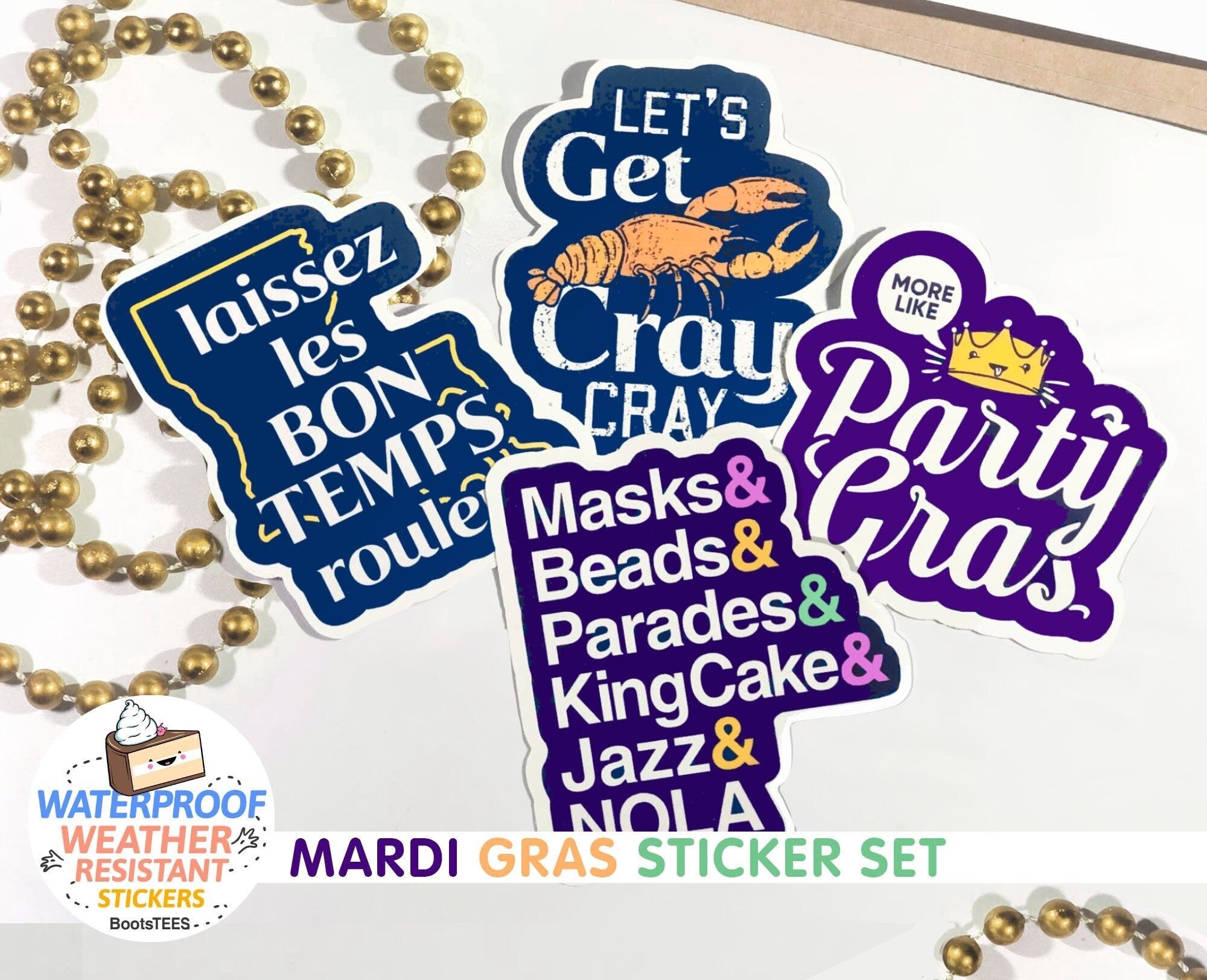 Mardi Gras Sticker Set (4 Stickers)