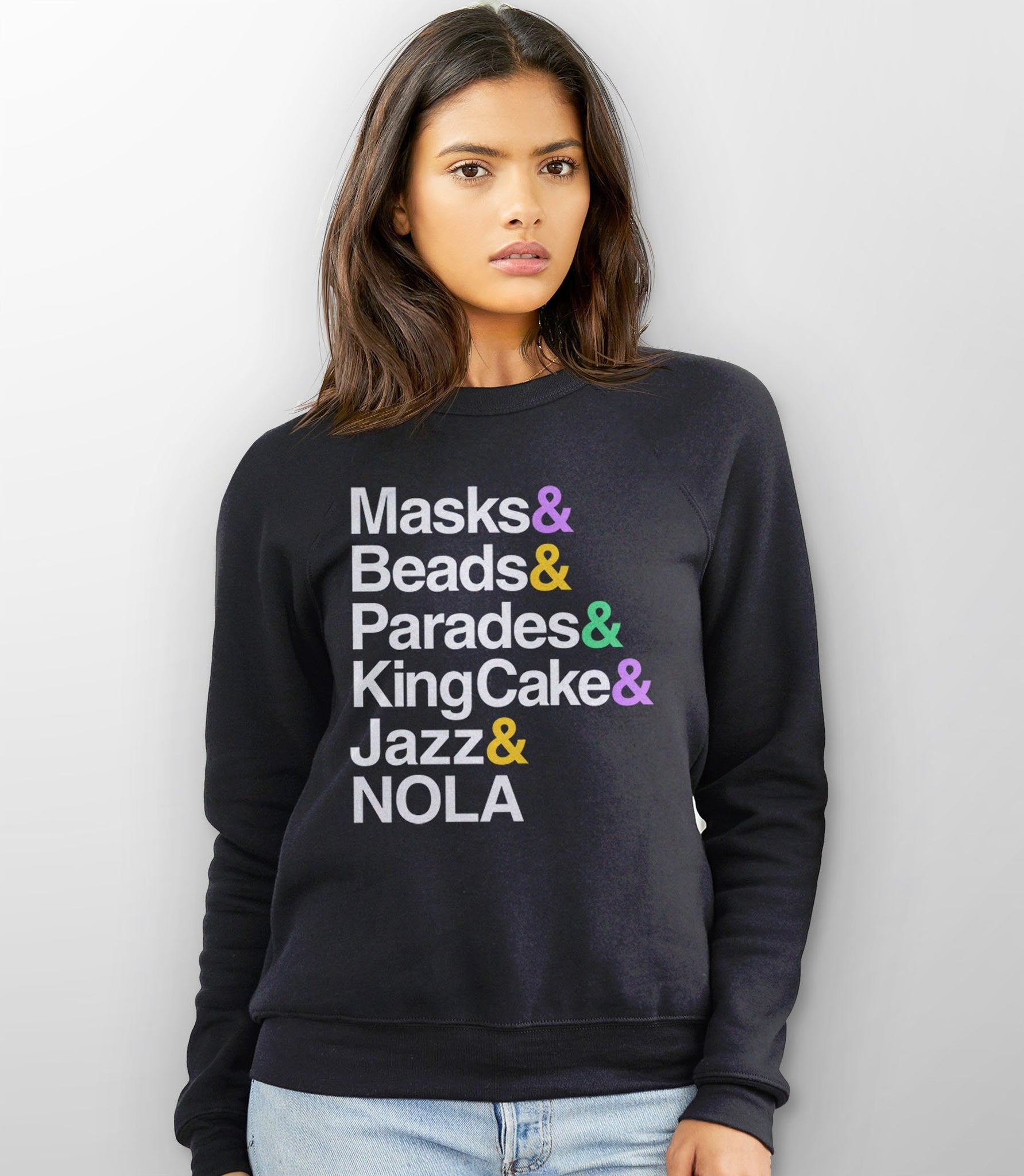 Mardi Gras Sweatshirt | Women Mardi Gras Hoodie or Sweater, Black Unisex Hoodie S by BootsTees
