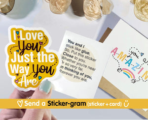 Valentines Day Card with sticker, STICKER, CARD & POEM by BootsTees