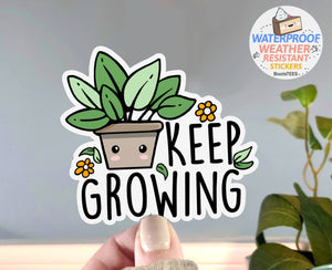 Keep Growing Plant Sticker for water bottle