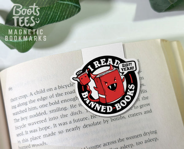 I Read Banned Books Magnetic Bookmark by BootsTees