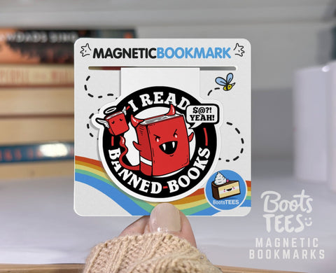 I Read Banned Books Magnetic Bookmark by BootsTees