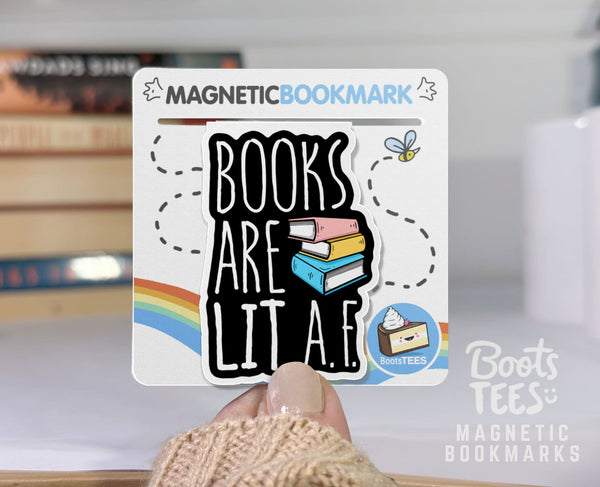 Books are Lit AF Bookmark, One (1) Bookmark by BootsTees