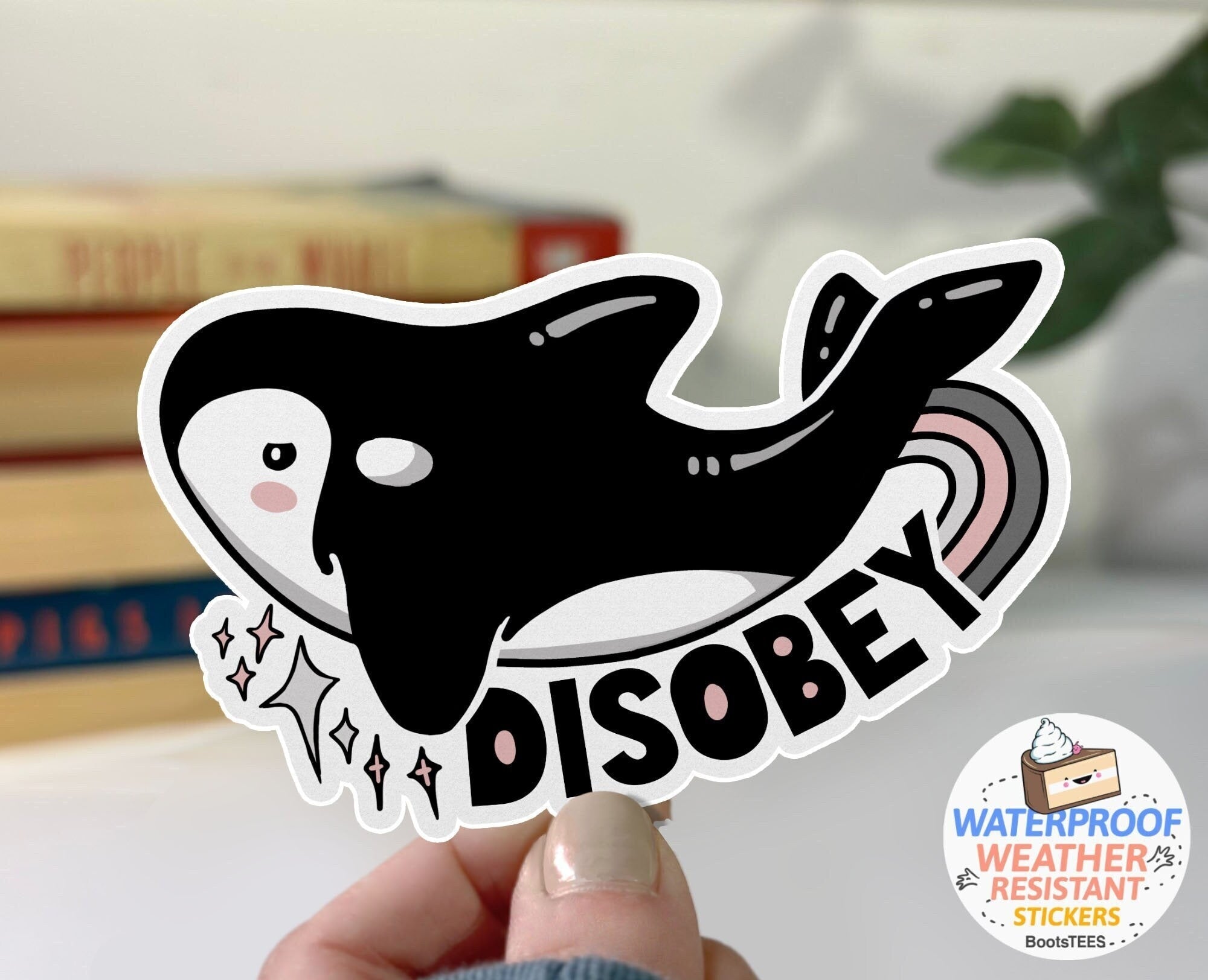 Disobey Orca Sticker, 1 Sticker by BootsTees