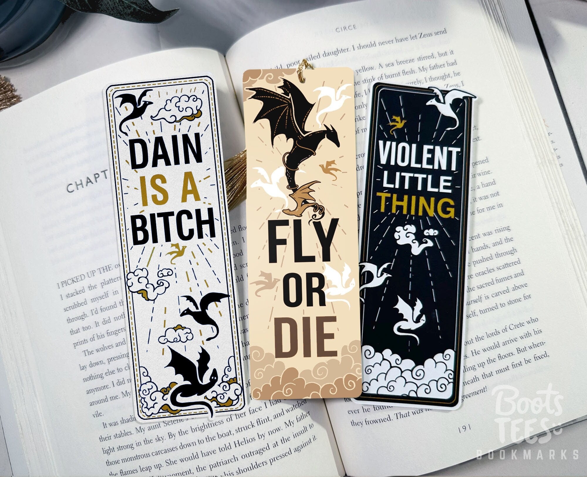Fourth Wing Bookmark Set, ALL 3 DESIGNS by BootsTees
